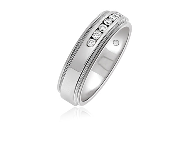 .35 Carat 14k White Gold Diamond Wedding Band - BAND01042