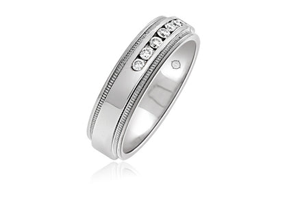 .35 Carat 14k White Gold Diamond Wedding Band - BAND01042
