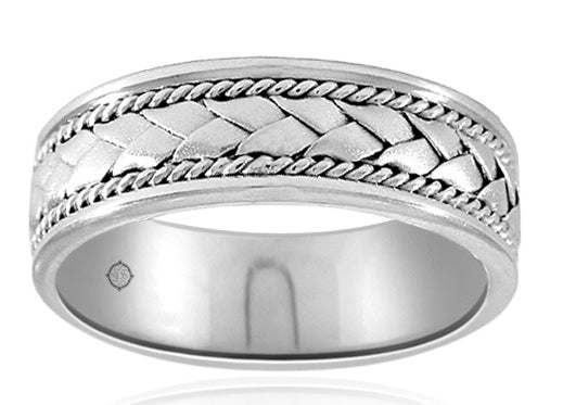 14K White Gold Wedding Band - BAND03