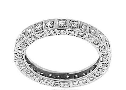 1.50 Carat 14k White Gold Diamond Wedding Band - BAND1045