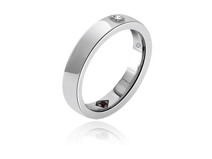 .35 Carat 14k White Gold Diamond And Ruby Wedding Band - BAND1063