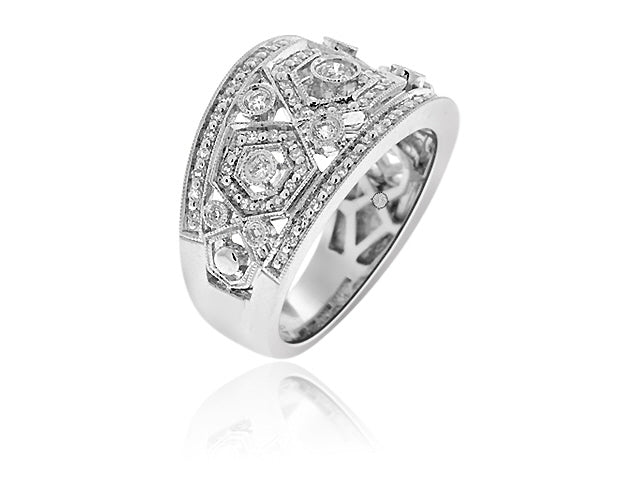 .75 Carat 14k White Gold Diamond Cocktail Ring - BAND1110