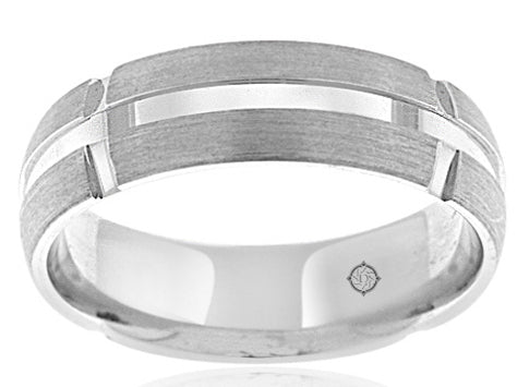 14k White Gold Wedding Band - BAND1117