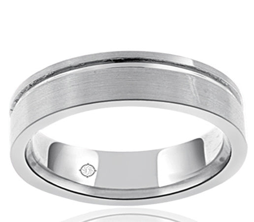 14K White Gold Wedding Band - BAND1124