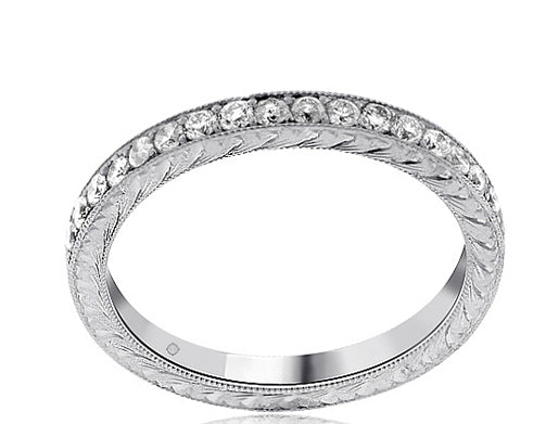 14k White Gold Wedding Band (0.55ctw) - BAND1129