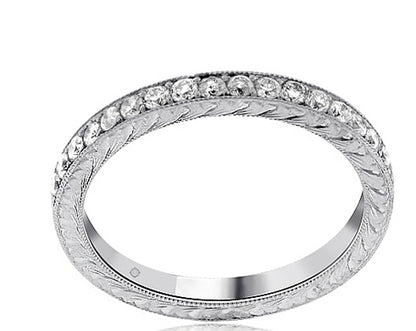 14k White Gold Wedding Band (0.55ctw) - BAND1129