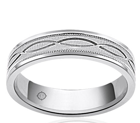 14k White Gold Wedding Band - BAND1133