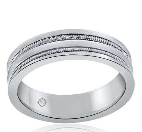 14k White Gold Wedding Band - BAND1200