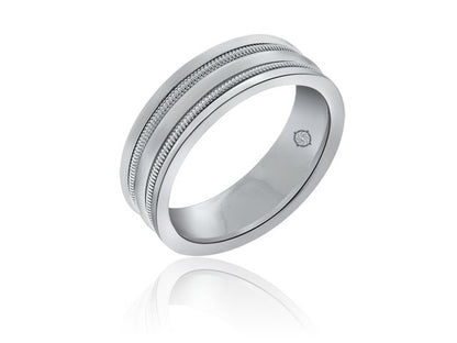 14k White Gold Wedding Band - BAND1200