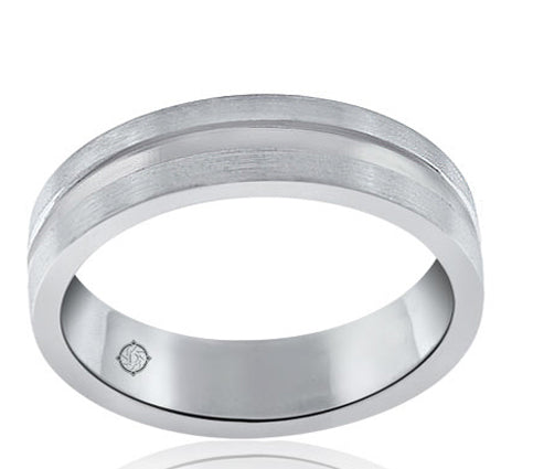 14k White Gold Wedding Band - BAND1201