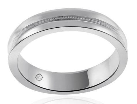14k White Gold Wedding Band - BAND1204