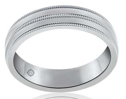 14k White Gold Wedding Band - BAND1205