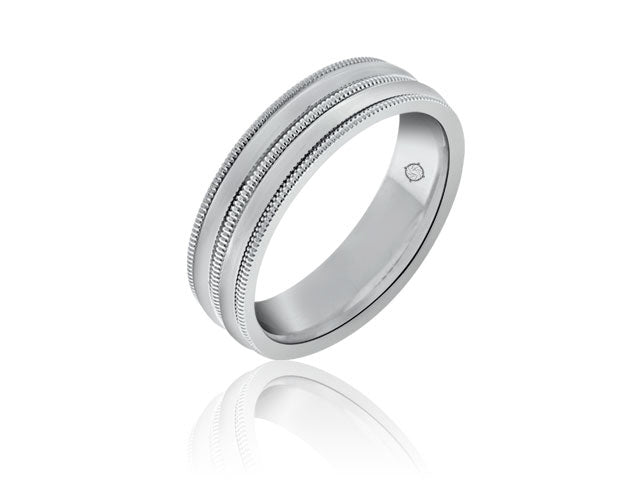 14k White Gold Wedding Band - BAND1205