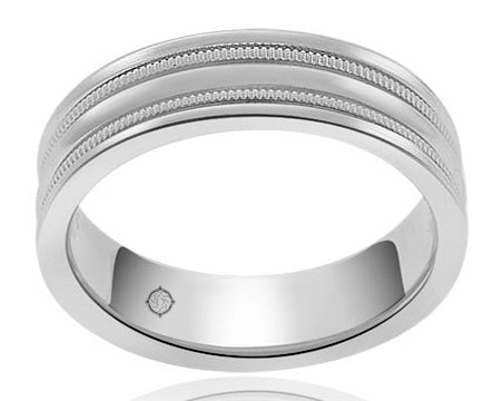 14k White Gold Wedding Band - BAND1207