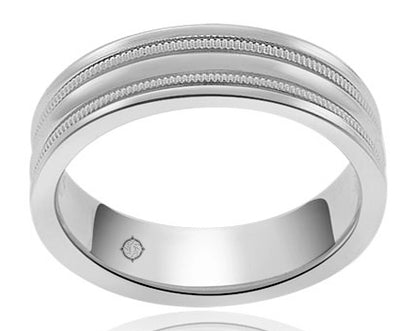 14k White Gold Wedding Band - BAND1207
