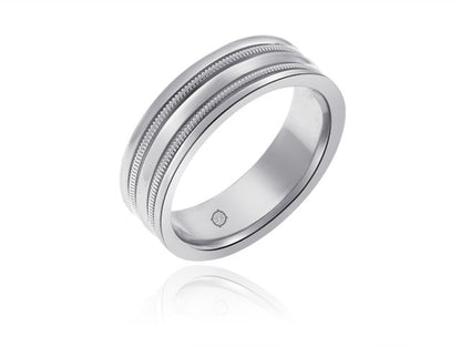 14k White Gold Wedding Band - BAND1207