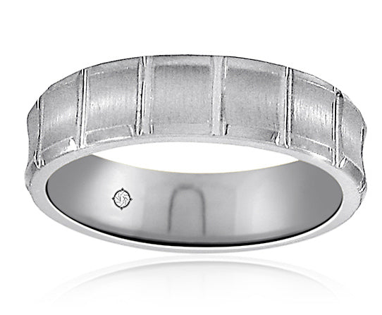 14K White Gold Wedding Band - BAND1296