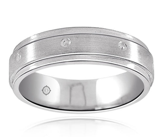 14K White Gold Wedding Band - BAND1346