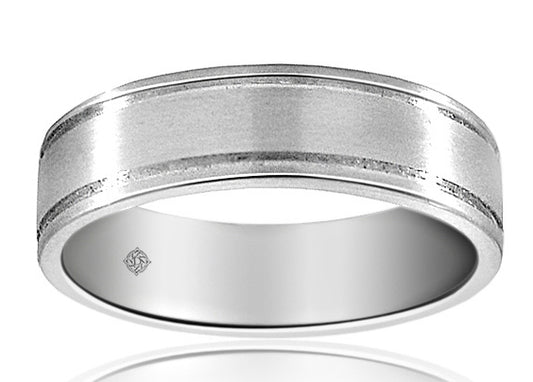 14K White Gold Wedding Band - BAND1702