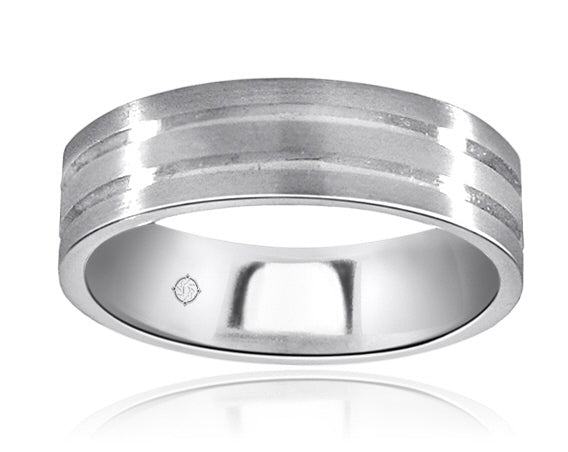 14k White Gold Wedding Band - BAND1711