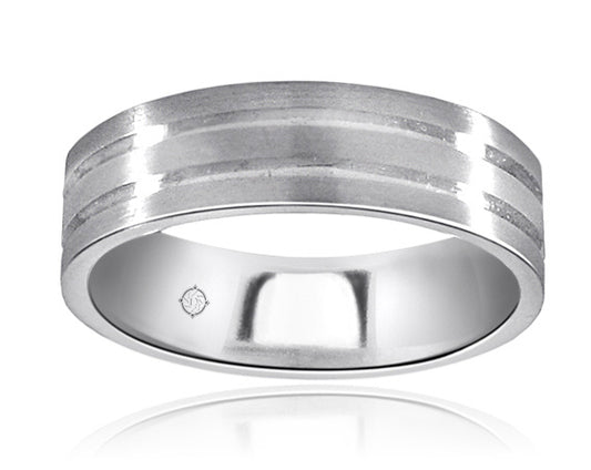 14k White Gold Wedding Band - BAND1711