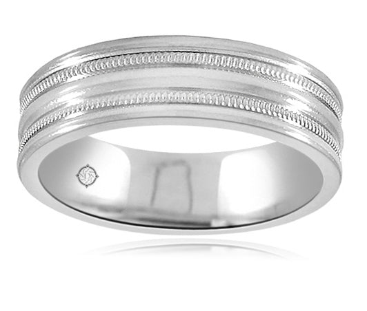 14K White Gold Wedding Band - BAND1904