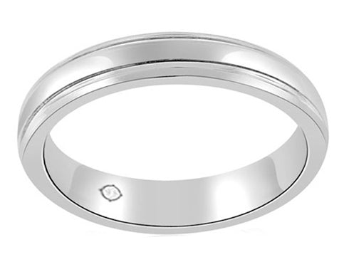14k White Gold Wedding Band - BAND52