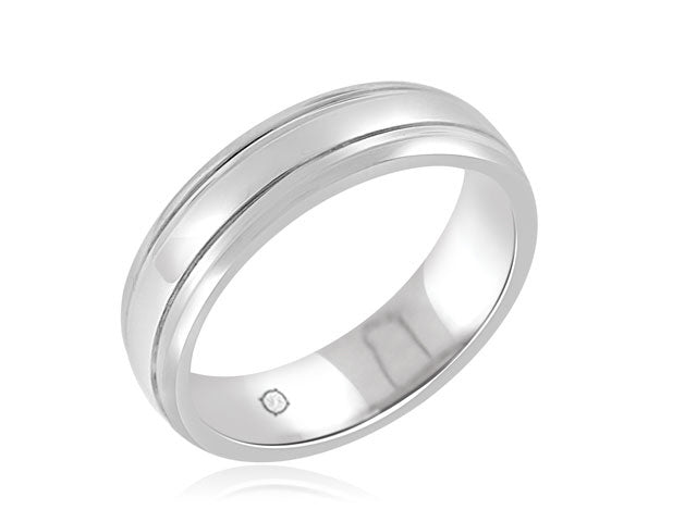14k White Gold Wedding Band - BAND52