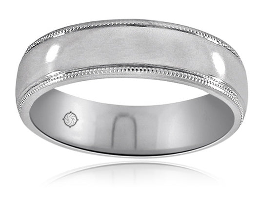 14K White Gold Wedding Band - BAND536
