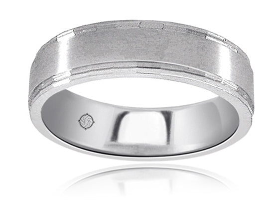 14k White Gold Wedding Band - BAND646