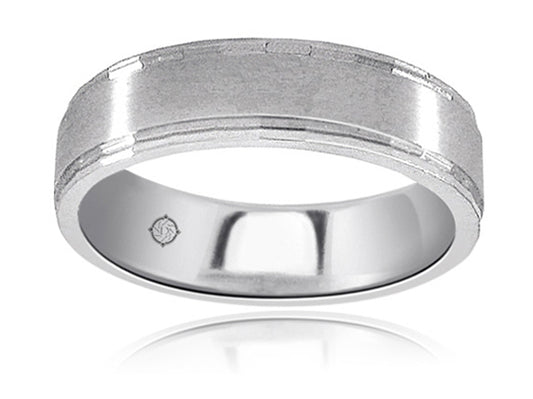 14k White Gold Wedding Band - BAND646