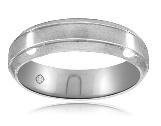 14K White Gold Wedding Band - BAND926