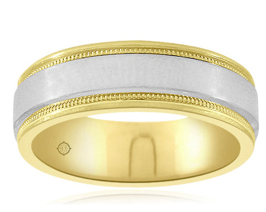 14K 2Tone Gold Wedding Band - BAND927