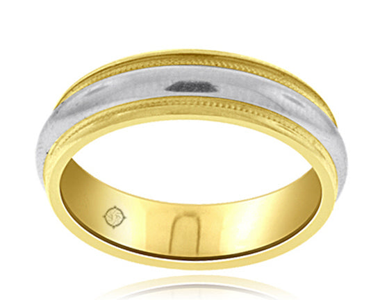 2-Tone 14k Gold Wedding Band - BAND952