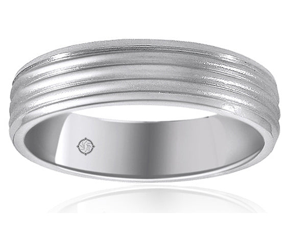 14K White Gold Wedding Band - BAND986