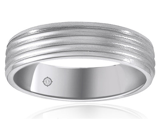 14K White Gold Wedding Band - BAND986