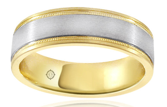 2Tone 14k Gold Wedding Band - BAND991