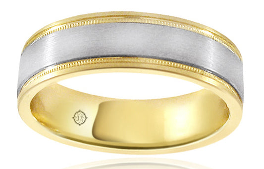 2Tone 14k Gold Wedding Band - BAND991
