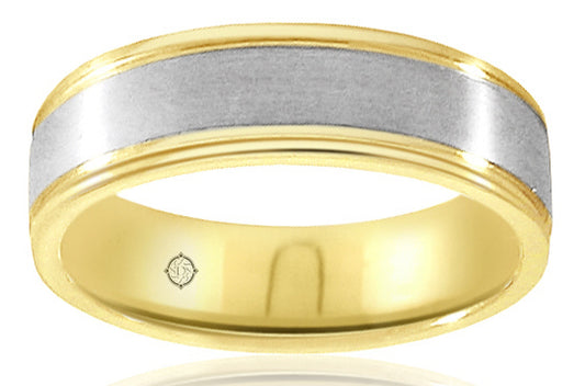 2Tone 14k Gold Wedding Band - BAND992