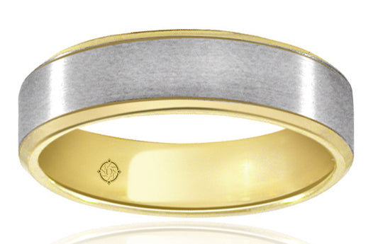 2Tone 14k Gold Wedding Band - BAND994