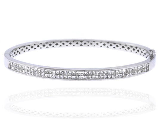 3.0 Carat 14k White Gold Diamond Bangle - BANG01003