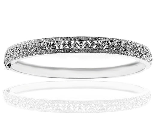 2.30 Carat 14k White Gold Diamond Bangle - BANG01032