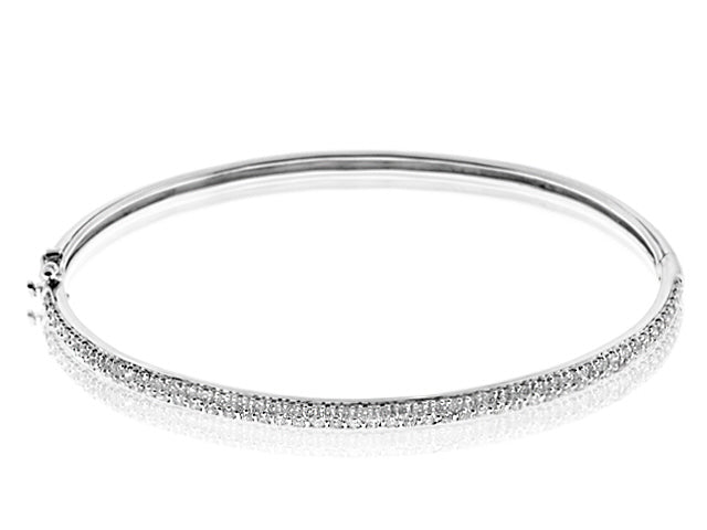 1.06 Carat 14k White Gold Diamond Bangle - BANG01034