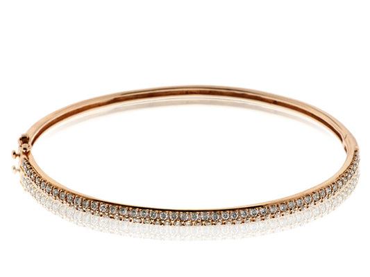 1.06 Carat 14k Rose Gold Diamond Bangle - BANG01036
