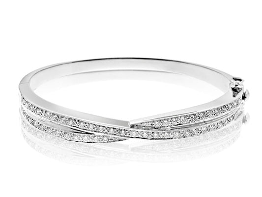 2.14 Carat 14k White Gold Diamond Bangle - BANG01039