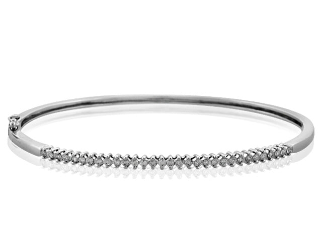 .65 Carat 14k White Gold Diamond Bangle - BANG01046