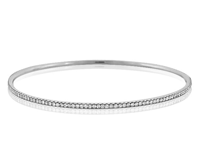 1.70 Carat 14k White Gold Diamond Bangle - BANG01048