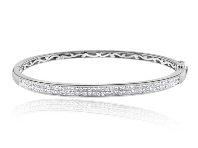 2.10 Carat 18k White Gold Diamond Bangle - BANG03046