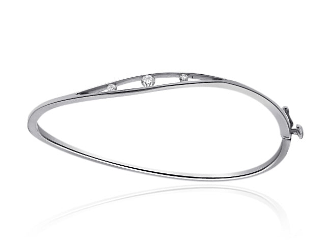 .40 Carat 14k White Gold Diamond Bangle - BANG03049