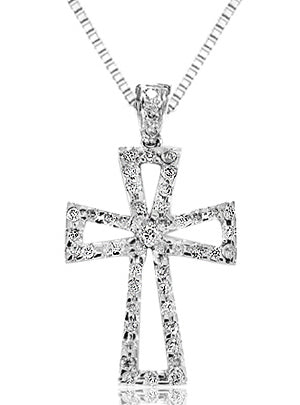 .50 Carat 14k White Gold Diamond Cross Pendant - CR01011